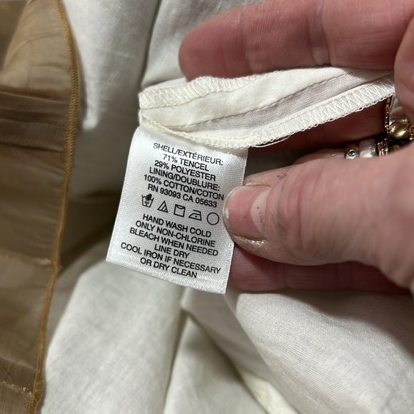 Nic + Zoe Tan Tuck and Pleat Skirt Tencel blend Fully Lined Size 4 - Picture 10 of 10